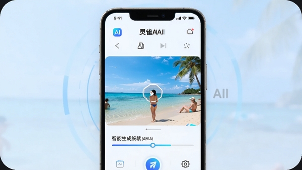 ��ȸAI�ֻ�����չʾ��AI������Ƶ������������һ�����պ������ж���Ƶ��������Ƽ���ǿ����ɫ��Ϊ����ɫ��ͻ������ȸAI��logo���������ɽ�����
