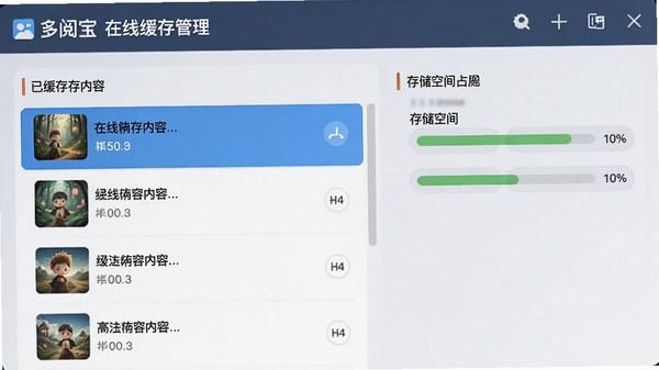 ���ı����߻���������棬��ʾ�ѻ��������б��ʹ洢�ռ�ռ�����