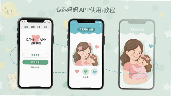 ��ѡ����APPʹ�ý̳�ʾ��ͼ���ֻ���Ļչʾע���¼�ͱ����������ý��棬����ƽ�����