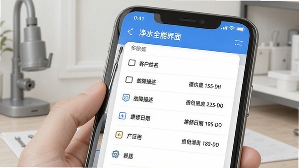 ��ˮȫ���޿ͻ��������棬�ֻ�չʾά�޼�¼�б��������ͻ�����������������ά�����ڣ����������ã�ͻ����������