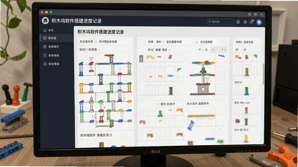 积木坞软件搭建进度记录界面展示步骤标记功能