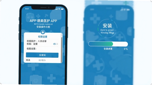 ����ҽ��APP��װ����ʾ��ͼ��չʾ�ֻ�Ȩ�����ý����밲װ����������ƽ����Ʒ��ҽ��������