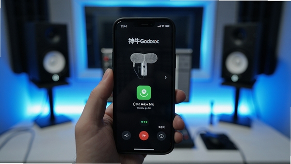 ��ţGodox Mic������˷��ֻ�App���ӽ��棬�ֻ���Ļ��ʾ�豸��Գɹ��������Ǽ���¼���ﻷ�����Ƽ�����ɫ��