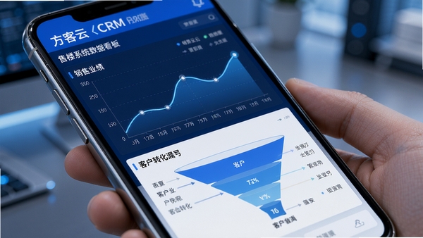 ������CRM��¥ϵͳ���ݿ�����棬չʾ����ҵ������ͼ��ͻ�ת��©������ɫ���ɫ��ɫ���Ƽ���ʮ�㣬�ֻ���Ļ��д