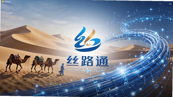 ˿·ͨ������������չʾ��ɳĮ�ն����ִ��Ƽ����½�֯�ĳ��󱳾���������˿·ͨLogo����ɫ�Ƽ����