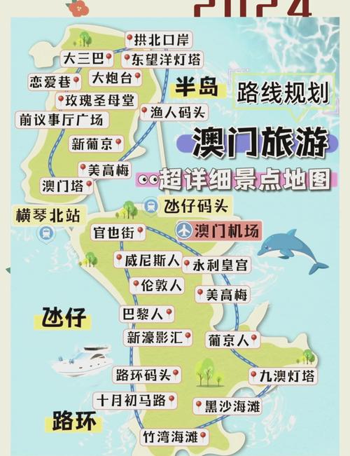 澳门出行-智慧旅游导航助手 澳门景点路线规划实操界面
