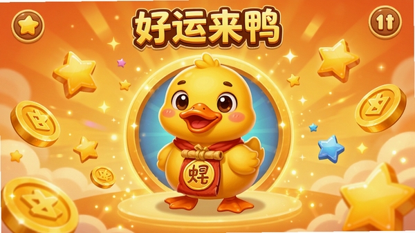 ������Ѽ��Ϸ������չʾ��һֻ�ɰ���ɫСѼվ�ں��˷������룬��Χ���ƽ���������ǣ���ͨ���������ܰɫ�����ֻ���Ϸ����ͼ