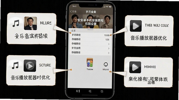 岁月金曲 安卓手机安装教程 权限设置界面截图 存储路径选择 音乐播放器优化 操作指引图