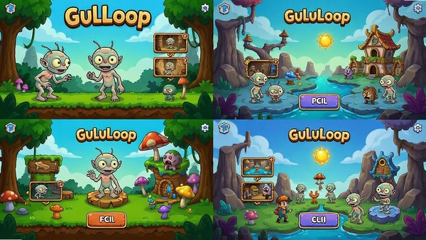 չʾGuluLoop��Ϸ������Ͷ���ؿ�ѡ�����ĺϳ�ͼ�������а��������ɫ�͸������ⳡ����������Ϸ�ḻ������
