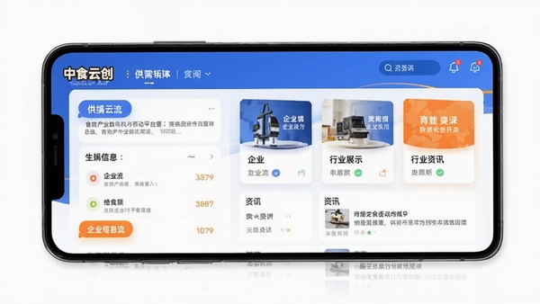 ʳƷ��ҵ���ֻ��ƶ�ƽ̨����չʾ����ʳ�ƴ�APP�����棬����������Ϣ������ҵչʾ��Ƭ����ҵ��Ѷģ�飬�ִ���UI��ƣ���ɫ���ɫ��ɫ���ֻ���չʾЧ��
