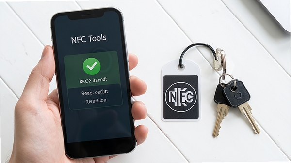 NFC Tools�����̳�ʾ��ͼ���ֻ���Ļ��ʾ��ȡ�ɹ����棬�Ա���NFC��ǩ��Կ�׵���Ʒ����������