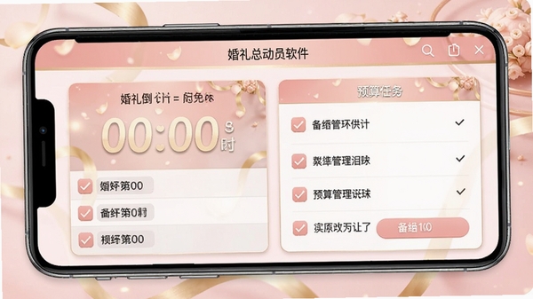�����ܶ�Ա�����������ͼ��չʾ���񵹼�ʱ��Ԥ�����ģ�飬��ܰ�����ķ۽�ɫ�����ֻ���Ļ�г��������ı��������嵥