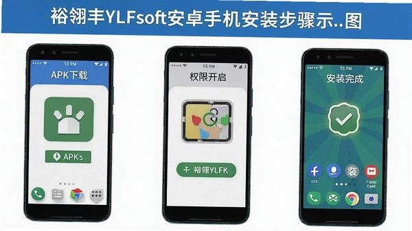 ԣ���YLFsoft��׿�ֻ���װ����ʾ��ͼ��չʾAPK���ء�Ȩ�޿�������װ�����������