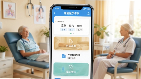 ����ҽѧ���Ƽ����ٷ����APP��ҳչʾ���ֻ���Ļ�г��ֿ���ҽѧ���������棬�����½���ϰ���������⡢ģ�⿼�Եȹ���ģ�飬����Ϊ��ܰ��ҽ�ƿ�����������������UI��Ʒ�񣬸����ֻ�Ӧ�ý�ͼչʾͼ