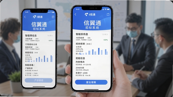信翼通招标系统 智能筛选招标信息 手机界面