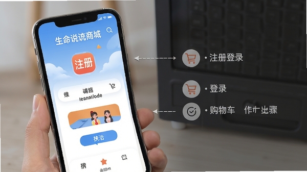 ����˵�̳�APP���ֲ���ָ�����棬�ֻ���Ļչʾע���¼�����빺�ﳵ�������裬���Լ��ͼ�������û���������