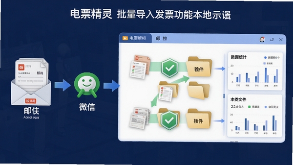 ��Ʊ�����������뷢Ʊ����ʾ��ͼ��չʾ�����䡢΢�š������ļ���;�����뷢Ʊ�����̣������з�Ʊ�ļ��Զ����������벻ͬ�����ļ��У����в���ͨ����ʶ������ͳ�����
