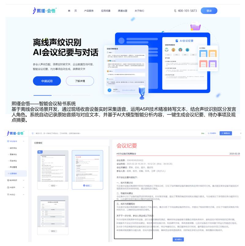 小密盒智会通-智能会议助手 会议效率提升工具整体界面功能展示