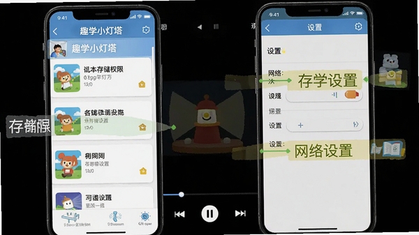 ȤѧС�����ƶ��˲��������ͼ��չʾ�γ��б������Ž��������ҳ�棬��ע�洢Ȩ�޺���������ѡ��