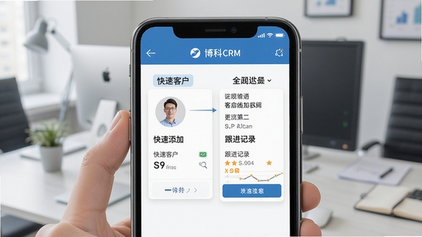 ����CRM�ƶ��˲���ʾ��ͼ��չʾ�������ӿͻ��͸�����¼�Ĺ��ܽ���