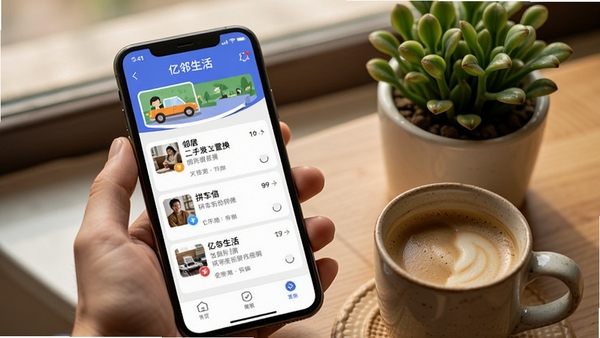 ��������APP����Ȧ���棬��ʾ�ھӷ����Ķ����û���ƴ����Ϣ���ֻ��Ա��п��ȱ�����ֲ��������ϢŨ��