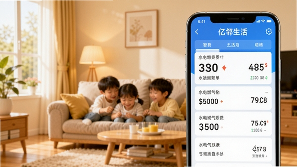 ��������APP���ܽɷѽ��棬�ֻ���Ļ��ʾˮ��ȼ���˵��б�������Ϊ��ܰ��ͥ������ɫ���������Ƽ�����������ں�