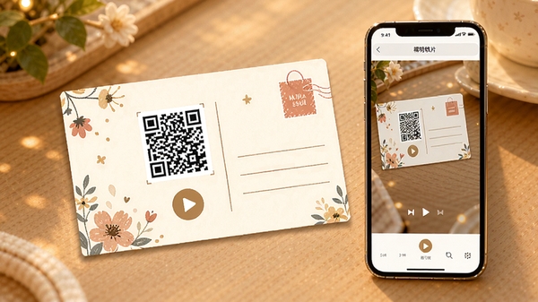 Ŵ��������������Ƭ����չʾ��һ�Ŵ��ж�ά��ľ�����������Ƭ�������в��Ű�ť��װ��ͼ�����Ա����ֻ�չʾ���ս��棬������ƾ�����ů