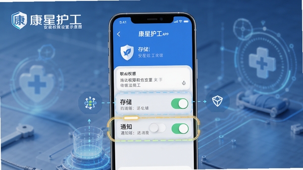 ���ǻ���APP��װȨ������ʾ��ͼ���ֻ���Ļ��ʾӦ��Ȩ�޹������棬������λ���洢��֪ͨȨ�޿��أ�����Ϊ���Ƽ����ͻ�����ǻ���Ʒ��