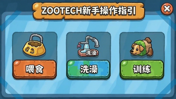 ZOOTECH���ֲ���ָ�����棬չʾιʳ��ϴ�衢ѵ��������Ҫ��ť��λ�ú͹��ܱ�ע����������ҿ�������