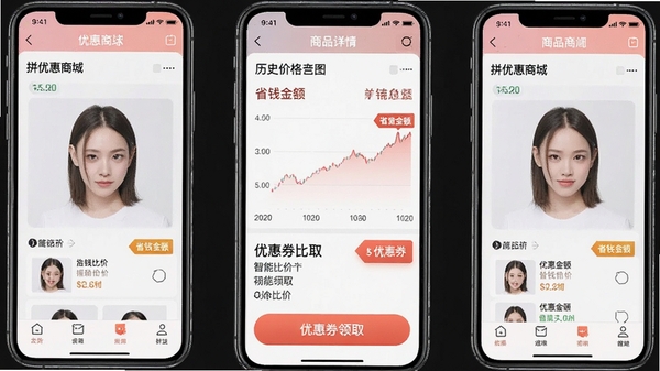 ƴ�Ż��̳�APP��Ʒ����ҳչʾ��ʷ�۸�����ͼ���Ż�ȯ��ȡ��ť������������עʡǮ��ͻ�����ܱȼ۹���