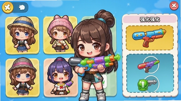 С�����ˮǹ��ɫ���ɽ��棬չʾ��λ��ͬ���Ľ�ɫ�����ˮǹװ��ǿ����壬Q��ɰ�����
