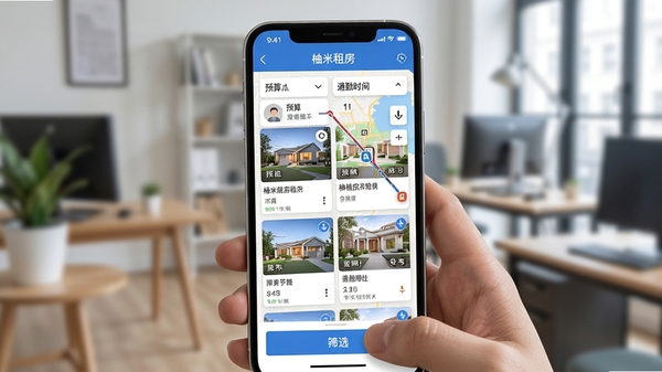 �����ⷿAPP���������ͼ��չʾ��ͼ�ҷ���ɸѡ���ܣ��ֻ���Ļ������ʾ��Դ�б��������·���û���������Ԥ����ͨ��ʱ�䣬�ִ��ⷿ����